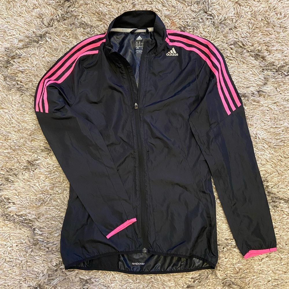 Adidas Pink & Black Windbreaker Running Jacket